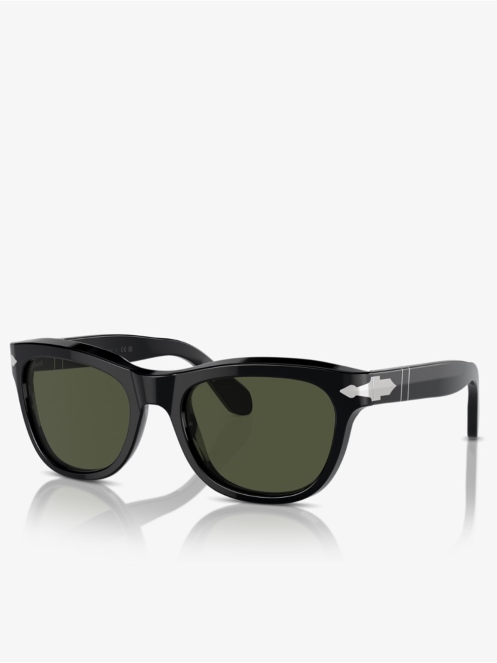 Persol Black Sunglasses with Dark Green Lenses